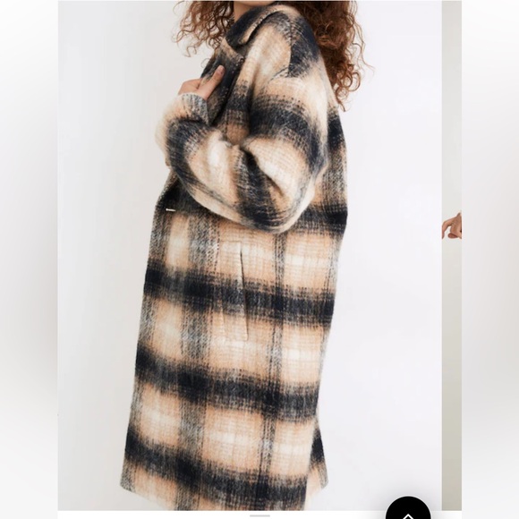 Madewell Courton Cocoon Coat in Plaid Warm Hickory Size Medium - Picture 2 of 12
